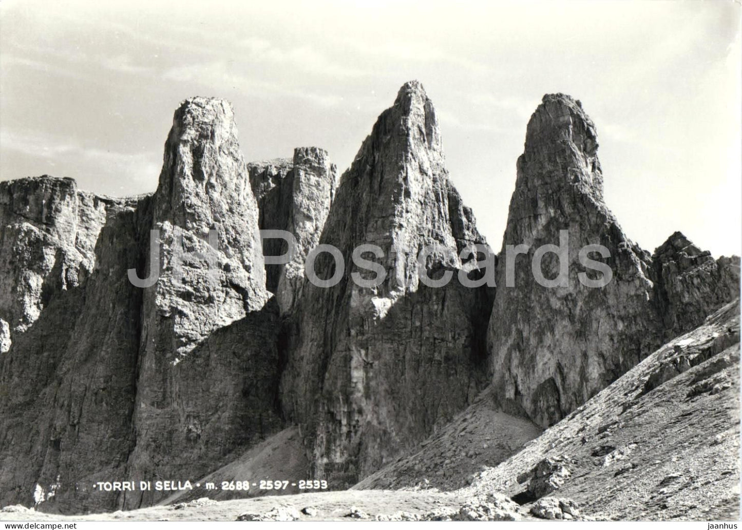 Torri Di Sella m. 2688 - 2597 - 2533 - Dolomites - mountains - Alps - 3968 - old postcard - Italy - unused - JH Postcards