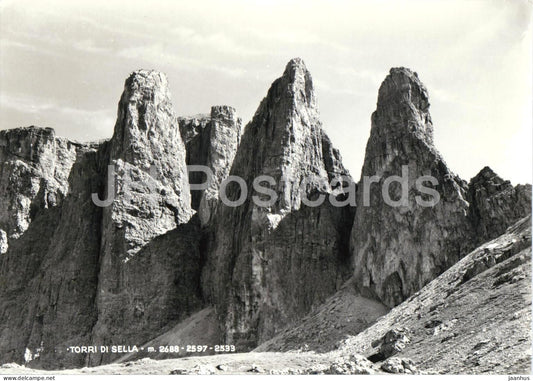 Torri Di Sella m. 2688 - 2597 - 2533 - Dolomites - mountains - Alps - 3968 - old postcard - Italy - unused - JH Postcards