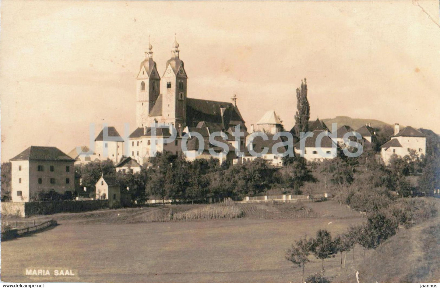 Maria Saal - Karnten - church - fields and trees - 2680 - old postcard - 1925 - Austria - unused - JH Postcards