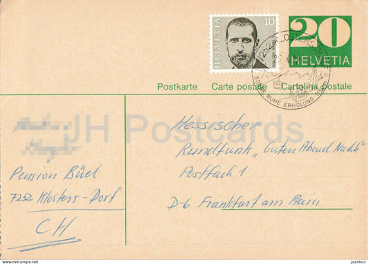 Guten Abend Nachbarn - Hessischer Rundfunk - postal stationery - 28 - 1972 - Switzerland - used - JH Postcards