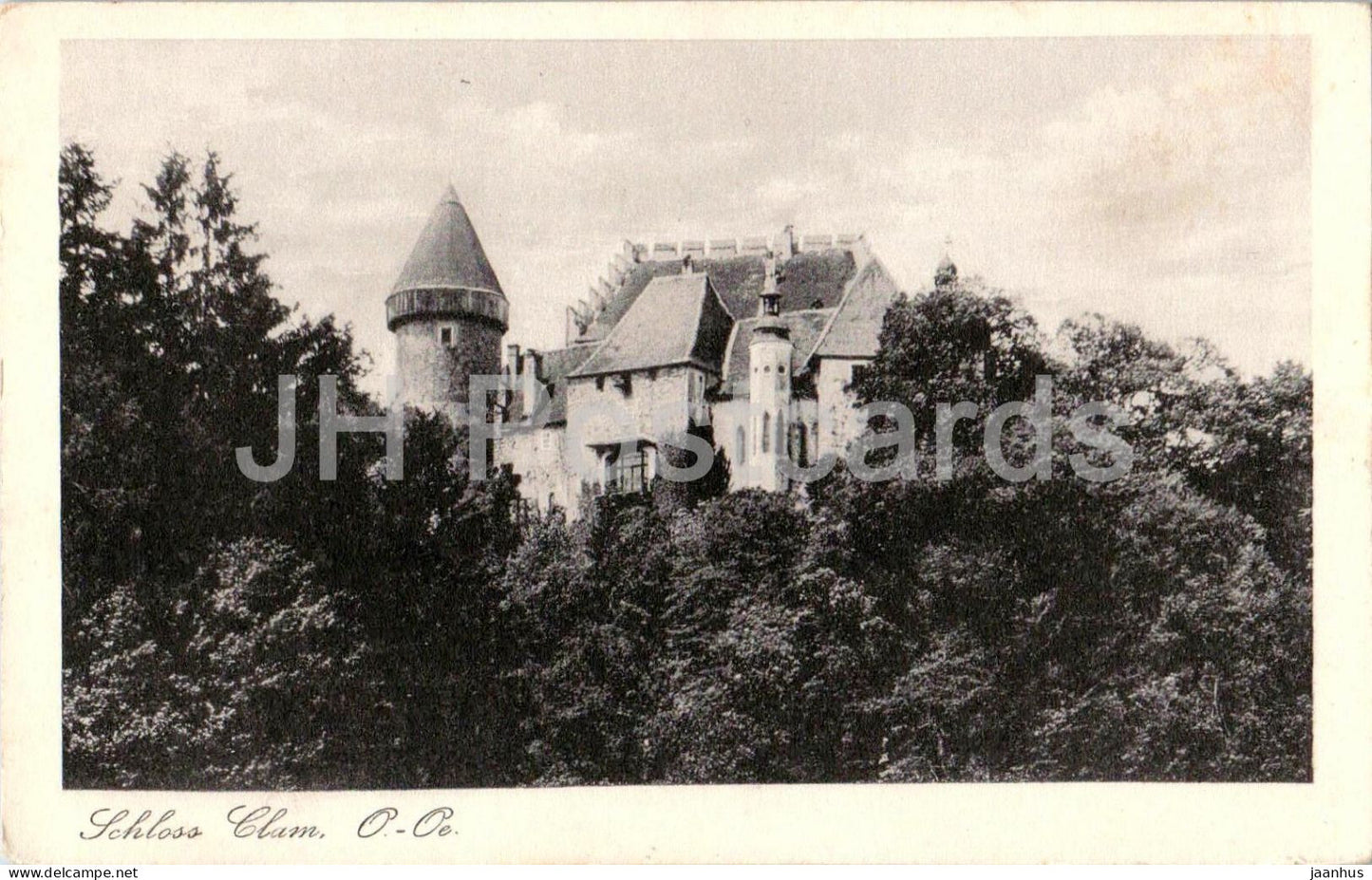 Schloss Clam - castle view above forest - Nr. 320 - old postcard - Austria - unused - JH Postcards