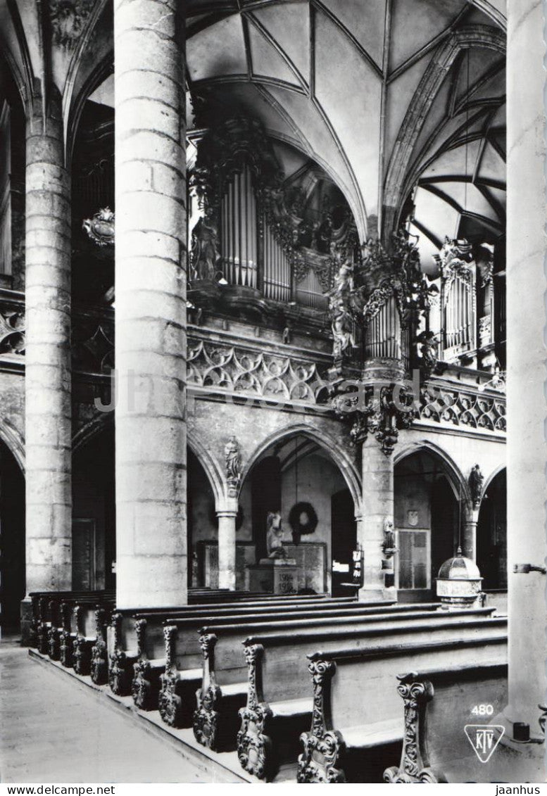 Pfarrkirche Schwaz in Tirol - Orgel Empore - church interior - organ - old postcard - 480 - Austria - unused - JH Postcards