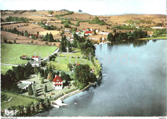 Paladru - Vue generale aerienne et le Lac - General aerial view and the lake - 351-39 - old postcard - France - unused - JH Postcards