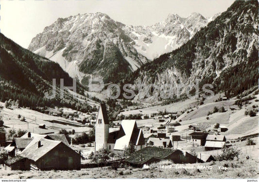 Luftkurort Brand - Vorarlberg - village - church - alpine valley - mountains - 14319 - old postcard - Austria - unused - JH Postcards