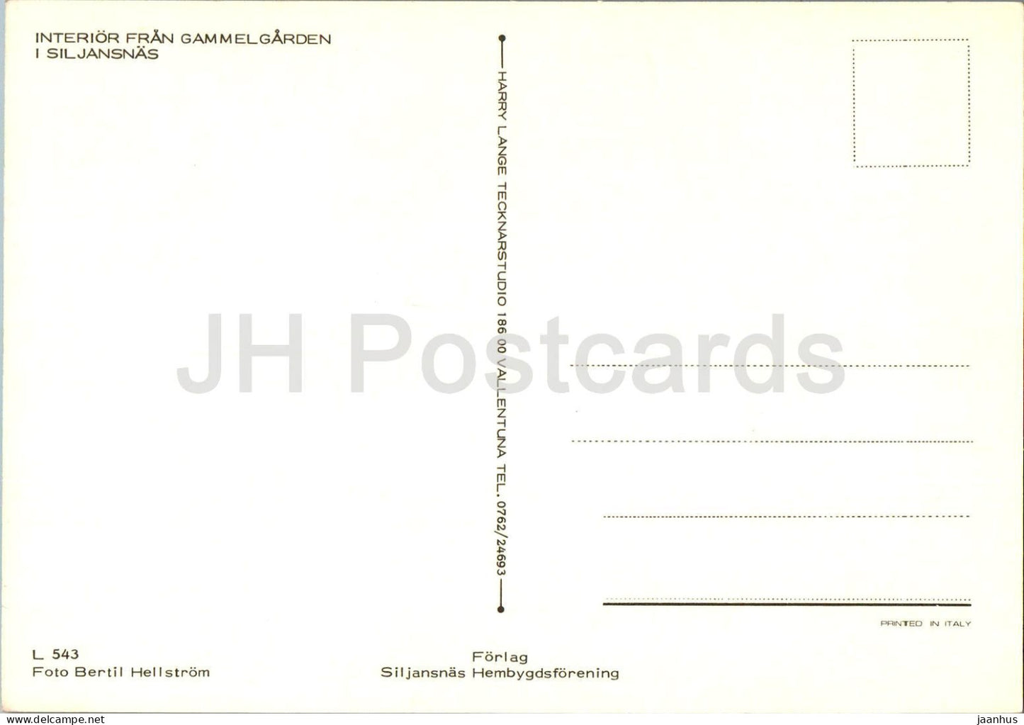 Intérieur fran Gammelgarden I Siljansnas - 543 - Suède - inutilisé 