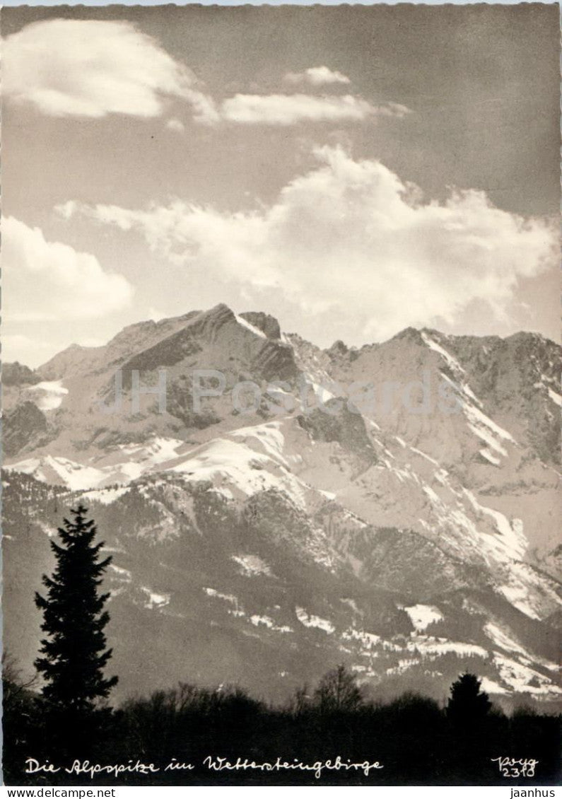 Die Alpspitze im Wettersteingebirge - mountain peak - alpine landscape - 2310 - old postcard - Germany - unused - JH Postcards