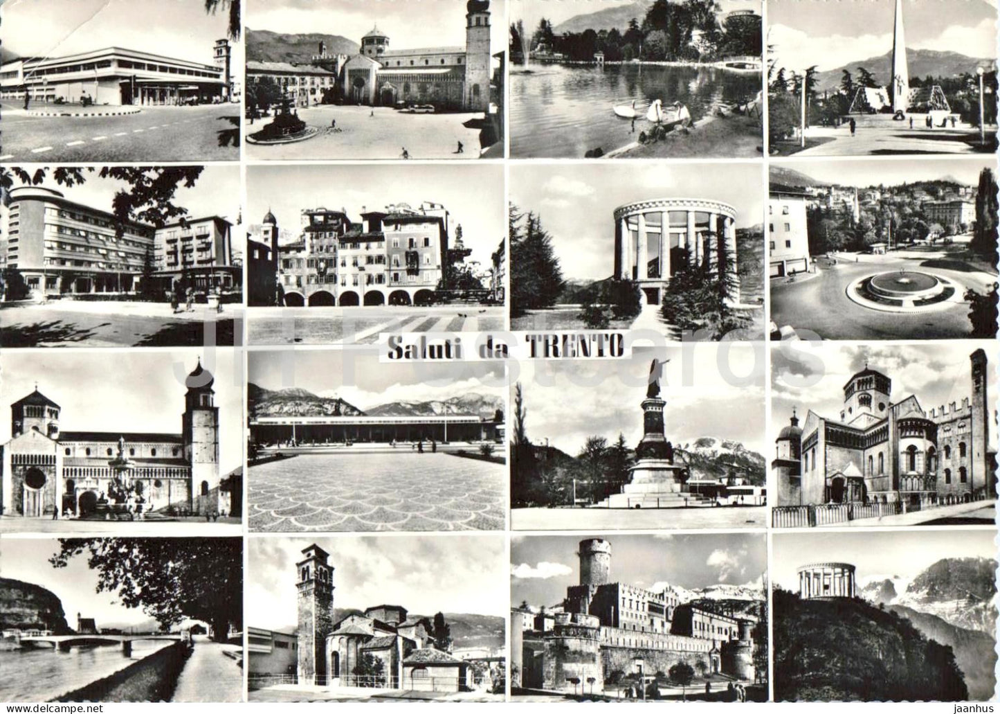 Saluti Da Trento - Greetings - city views - monuments squares - churches - multiview old postcard - 1958 - Italy - used - JH Postcards