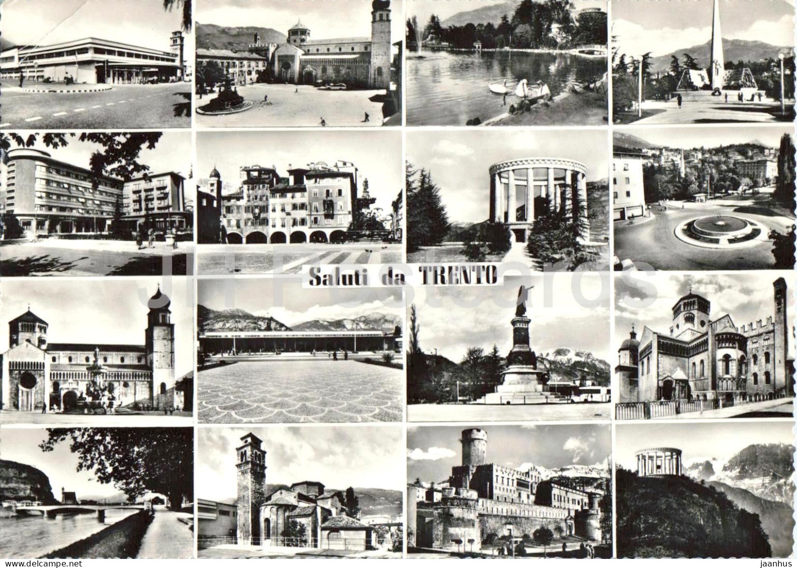 Saluti Da Trento - Greetings - city views - monuments squares - churches - multiview old postcard - 1958 - Italy - used - JH Postcards