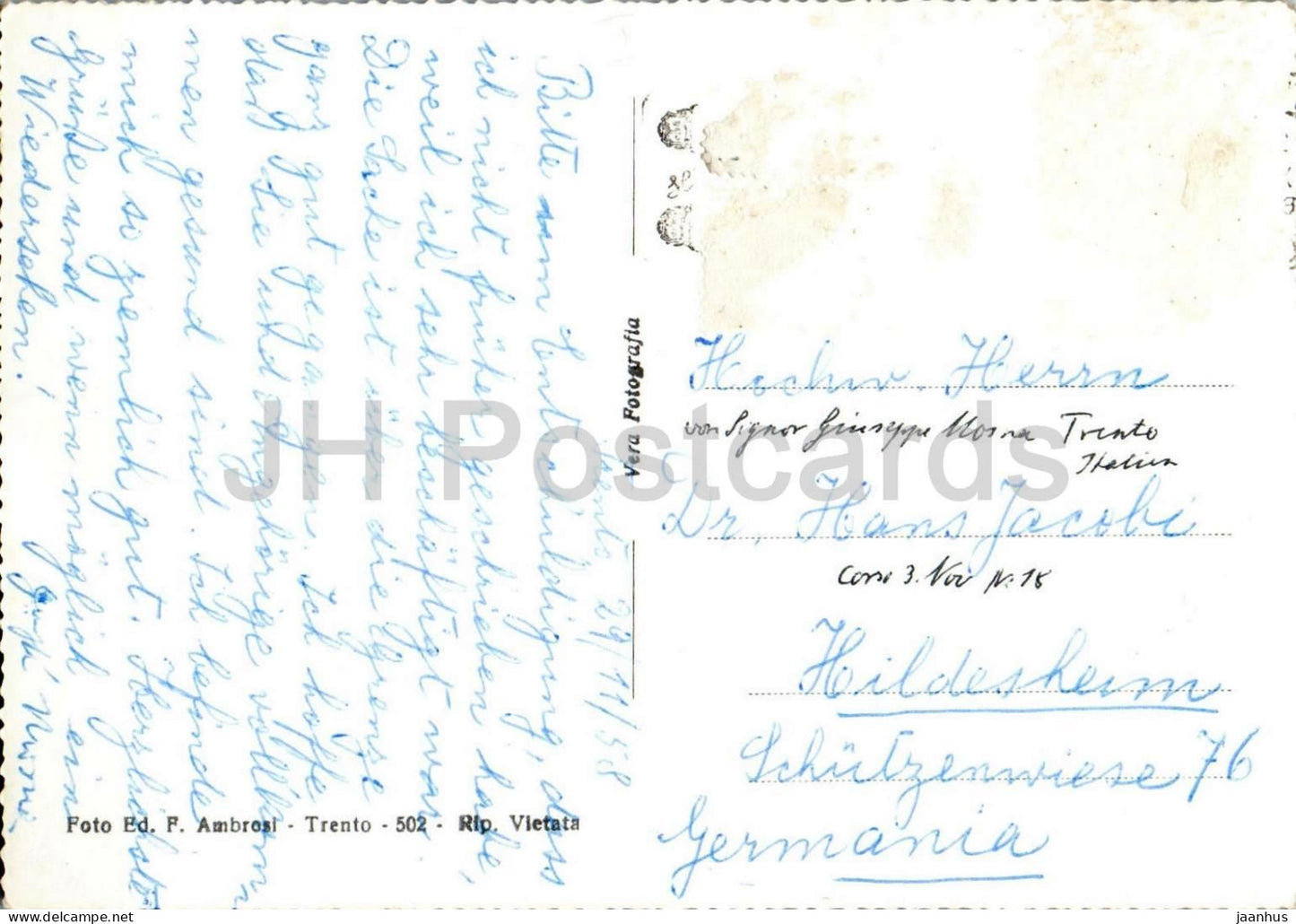 Saluti Da Trento - Salutations - vues de la ville - places monuments - églises - carte postale ancienne multi-vues - 1958 - Italie - oblitérée