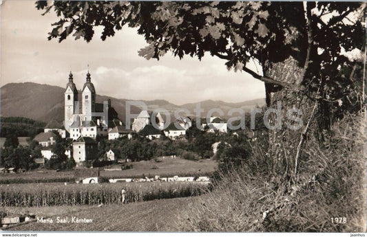 Maria Saal - Karnten - church - rural view - field - 1978 - old postcard - Austria - used - JH Postcards