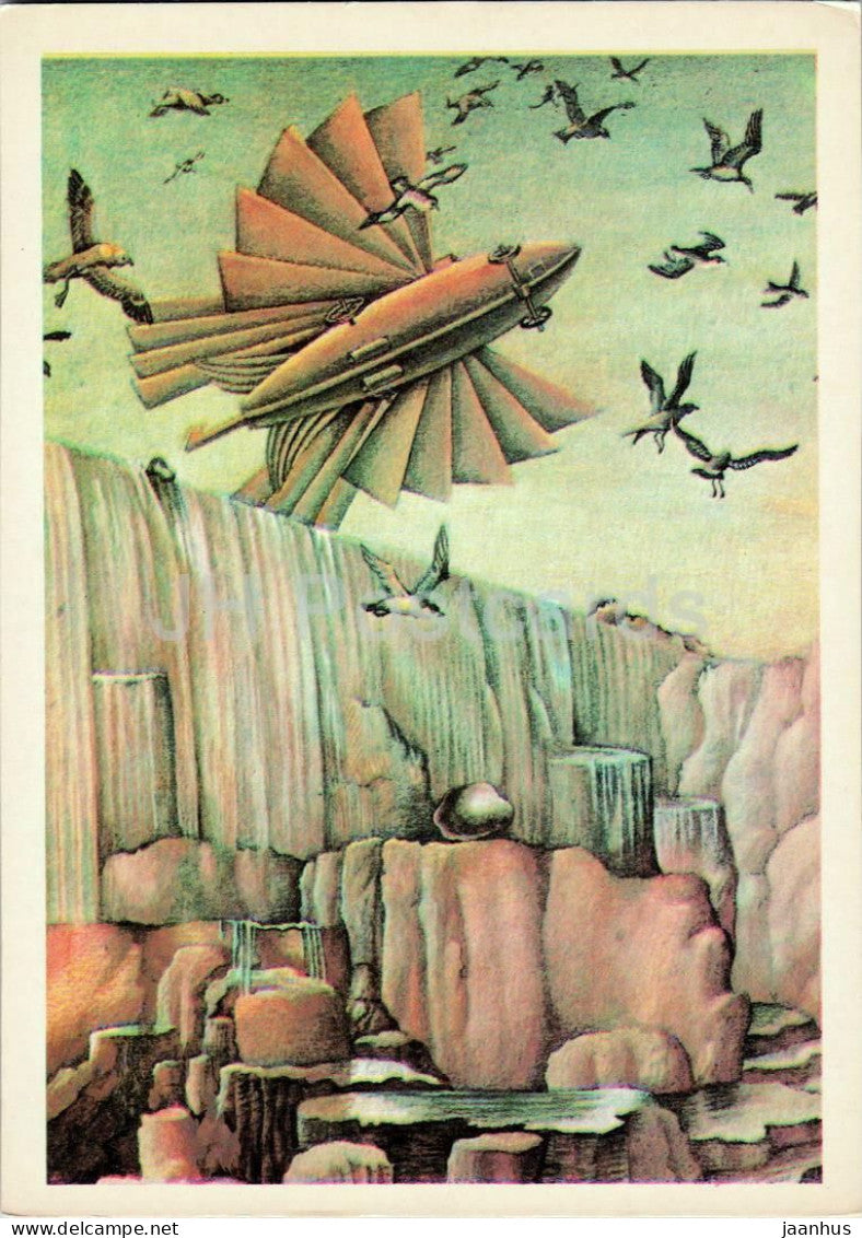 Master of the World - airship - Books of Jules Verne - 1980 - Russia USSR - unused - JH Postcards