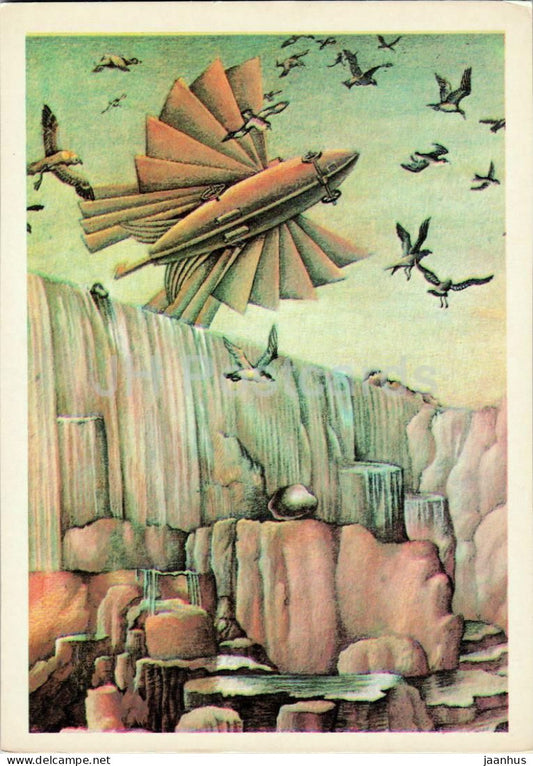 Master of the World - airship - Books of Jules Verne - 1980 - Russia USSR - unused - JH Postcards