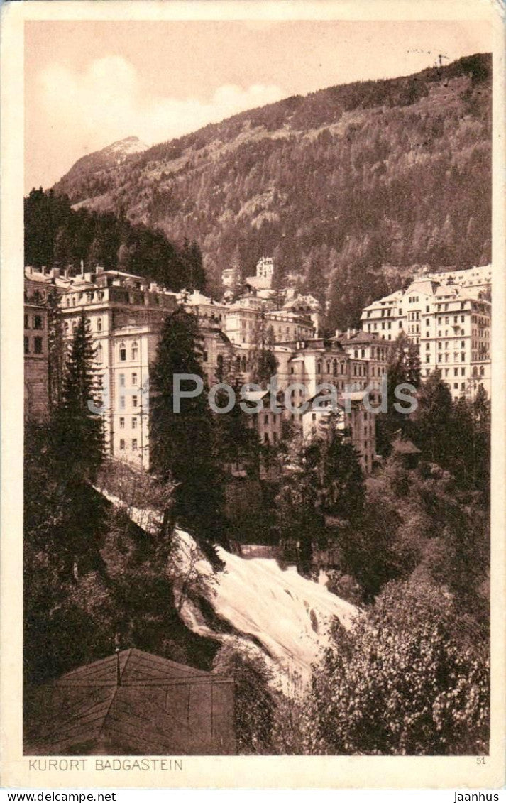 Kurort Badgastein - Bad Gastein - Mountain Spa View - No. 51 - old postcard - 1918 - Austria - used - JH Postcards