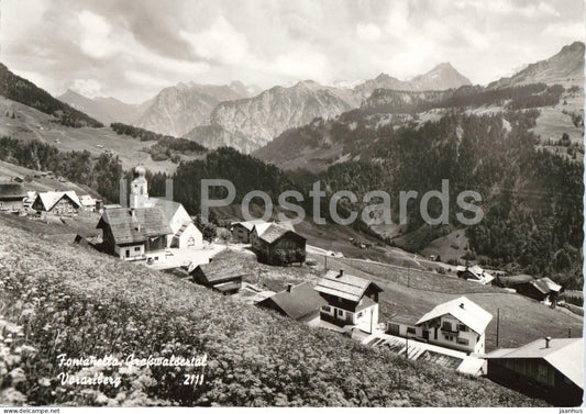 Fontanella - Grosswalsertal - Vorarlberg - mountain village - church - alpine landscape - 2111 - 1965 - Austria - used - JH Postcards