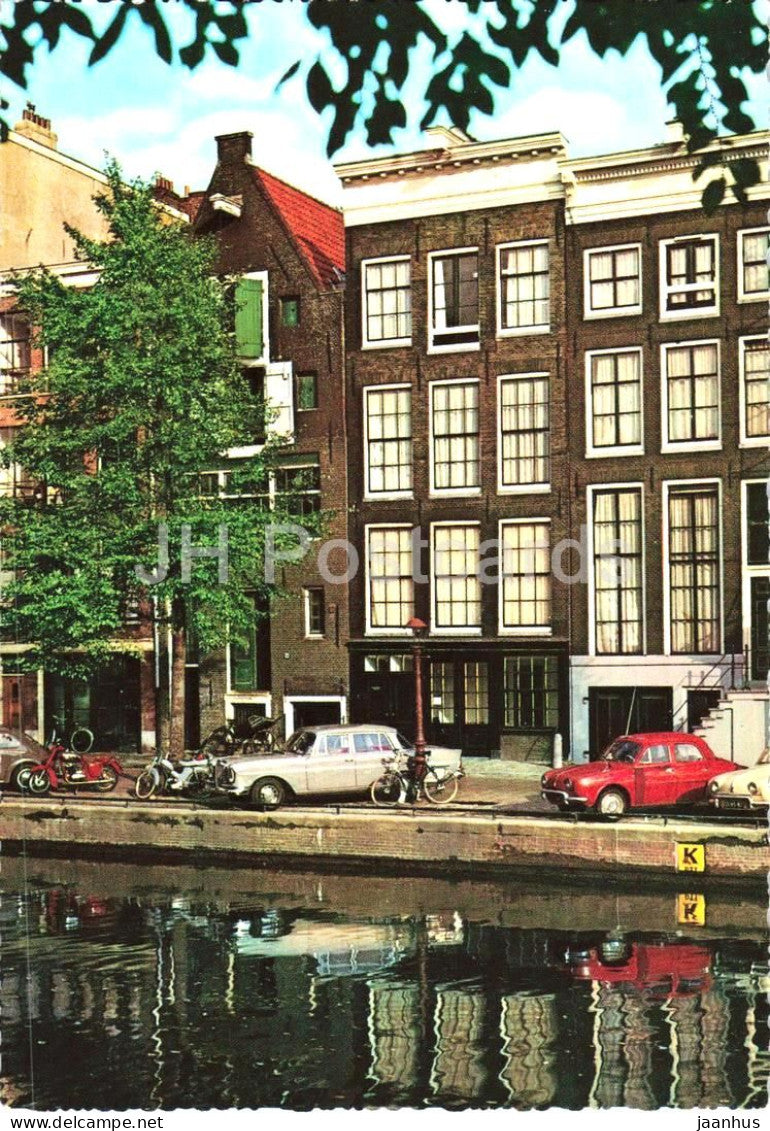 Amsterdam - Anne Frank Huis - Anne Frank House - canal house - museum - car - Netherlands - unused - JH Postcards