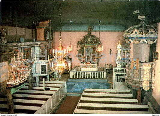 Morlanda Kyrka - Orust - interior - church - 2494 - Sweden - unused - JH Postcards