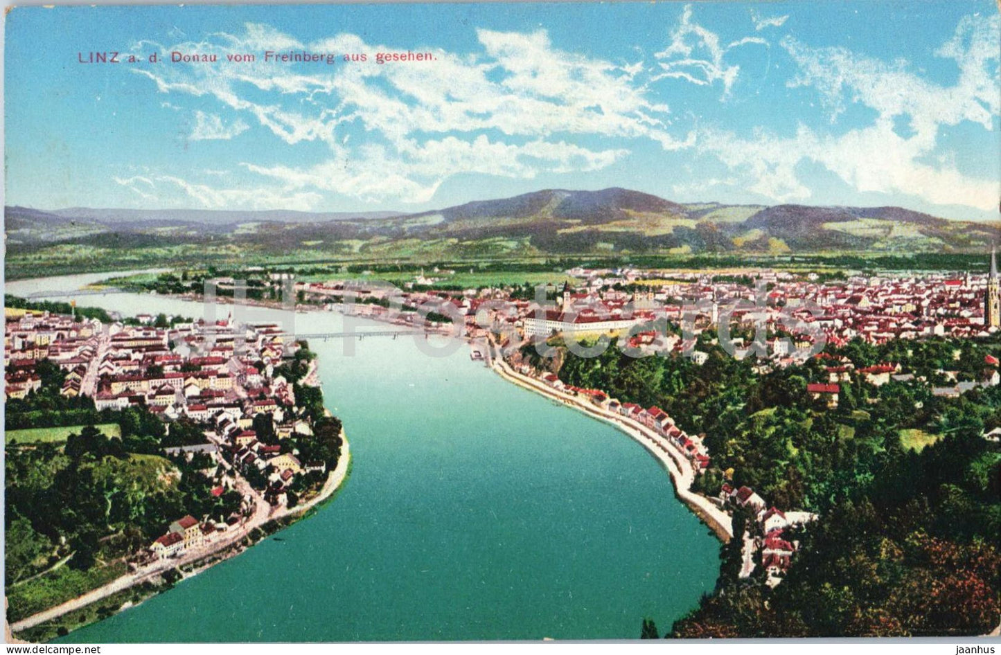 Linz a. d. Donau vom Freinberg aus gesehen - Danube - No. 8638 - old postcard - 1916 - Austria - used - JH Postcards
