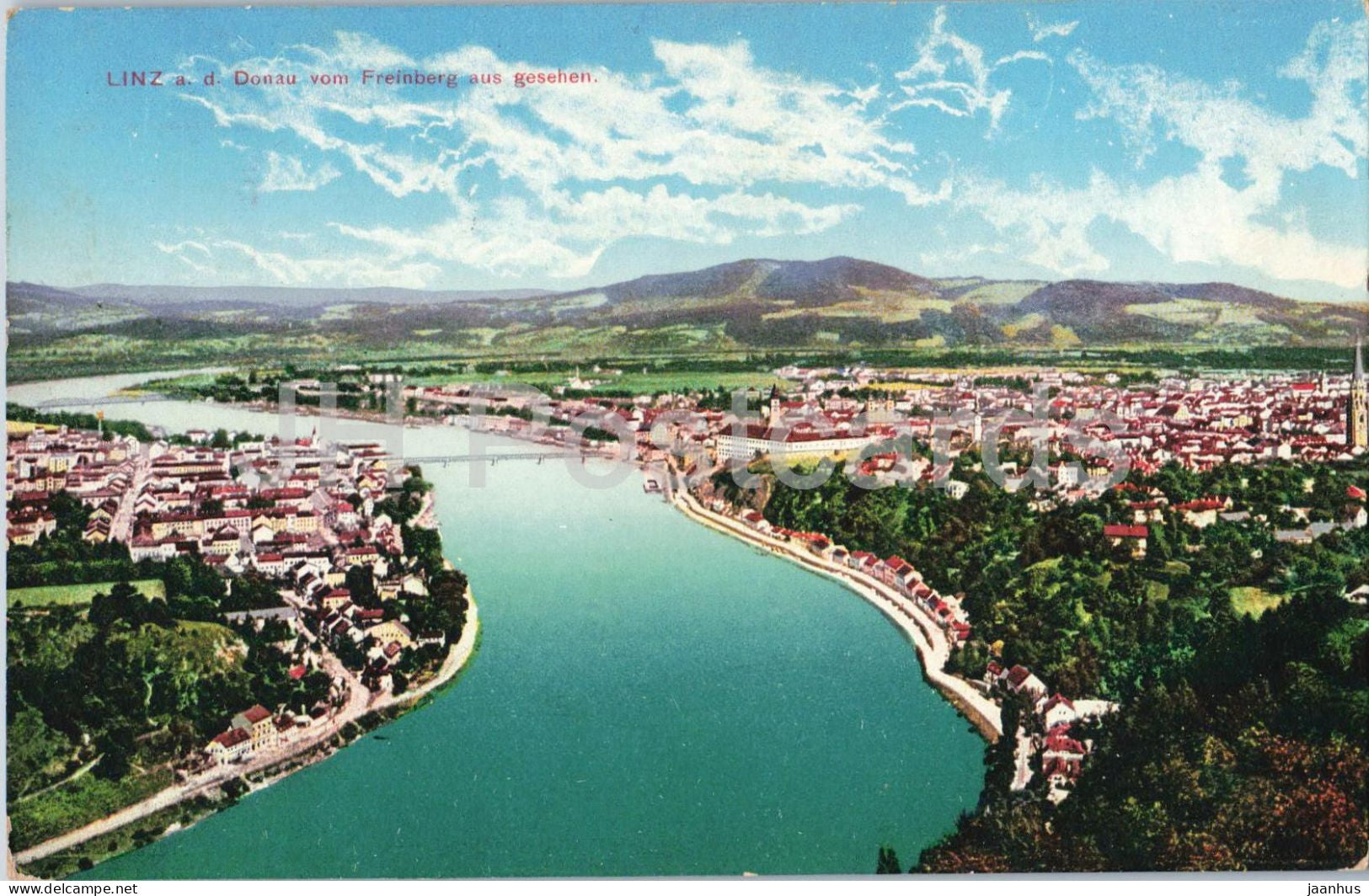 Linz a. d. Donau vom Freinberg aus gesehen - Danube - No. 8638 - old postcard - 1916 - Austria - used - JH Postcards
