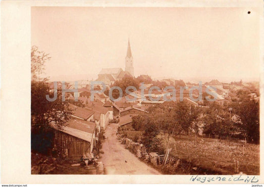 Wegscheid - Niederbayern - panoramic village view with church and old houses - old postcard - Germany - unused - JH Postcards