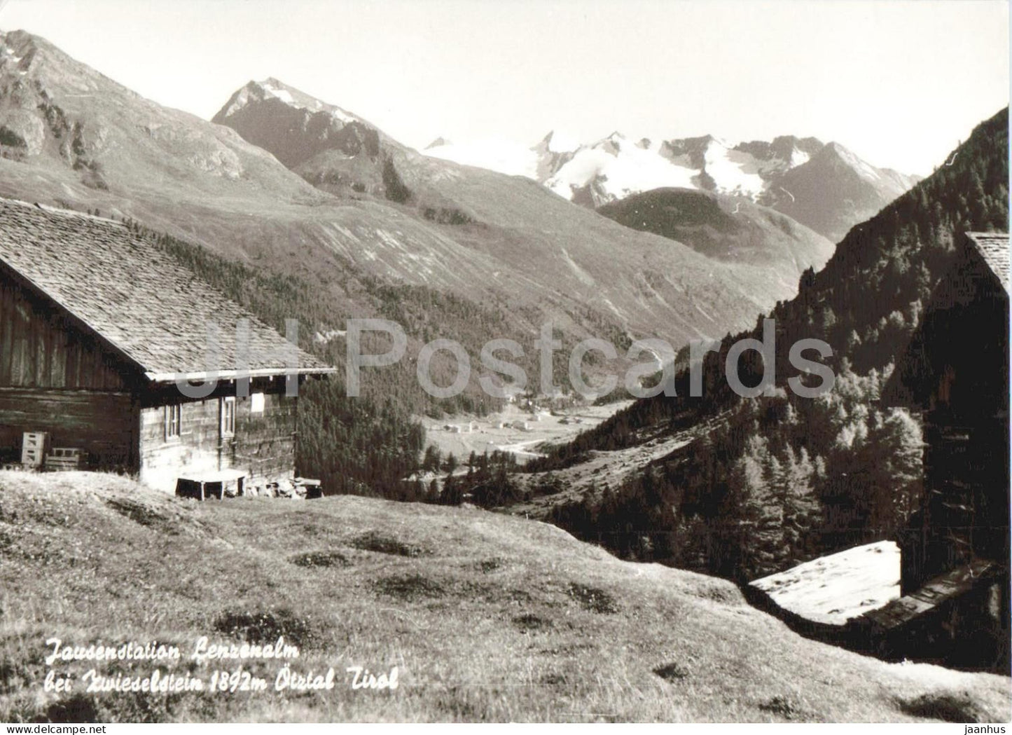 Jausenstation Lenzenalm bei Zwieselstein 1892 m - Otztal - Tirol - alpine hut - old postcard - Austria - unused - JH Postcards