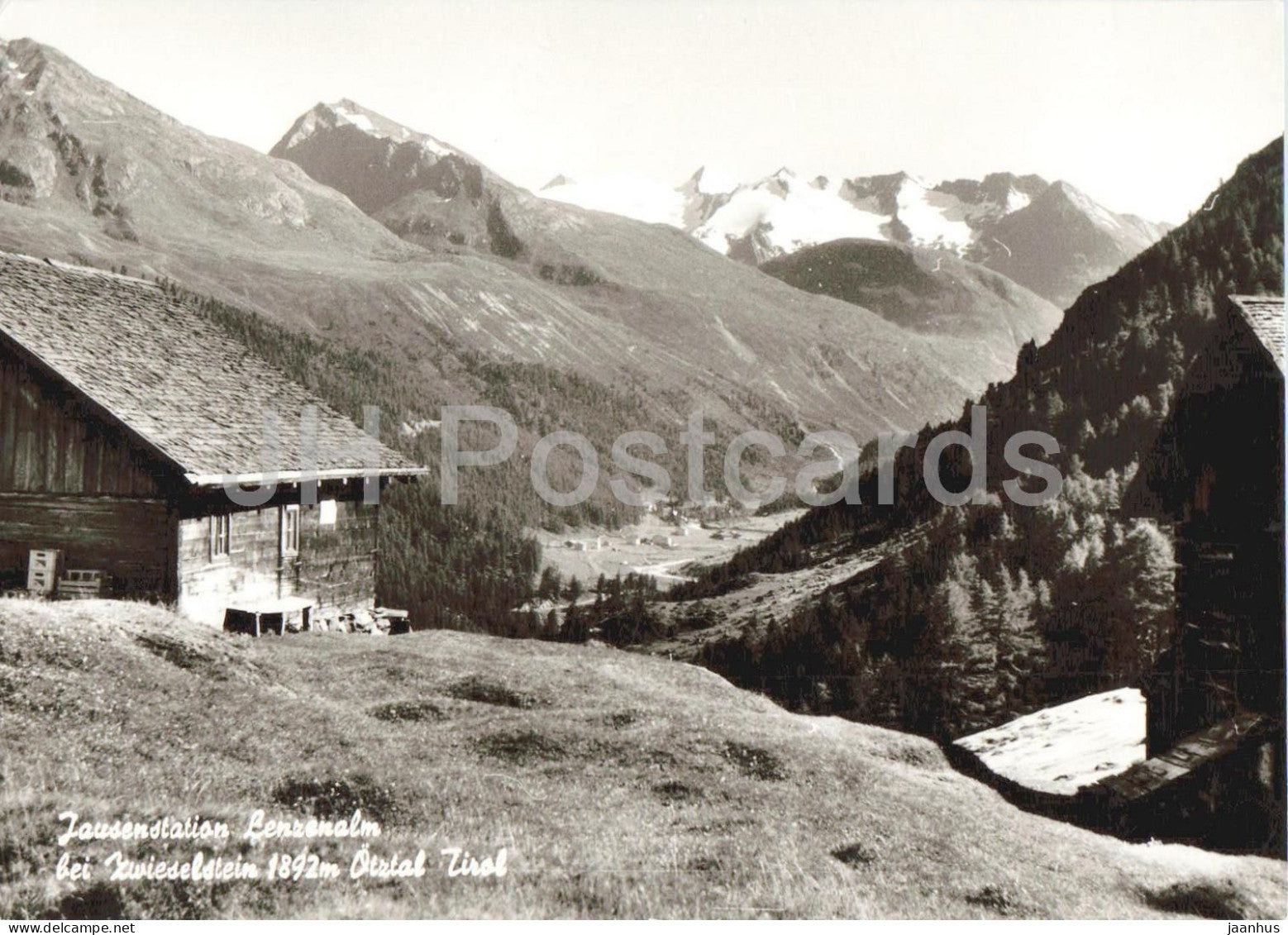 Jausenstation Lenzenalm bei Zwieselstein 1892 m - Otztal - Tirol - alpine hut - old postcard - Austria - unused - JH Postcards