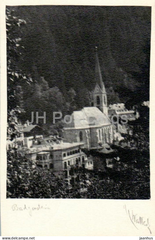 Badgastein - Bad Gastein - View with church and mountains - old postcard - 1941 - Austria - used - JH Postcards
