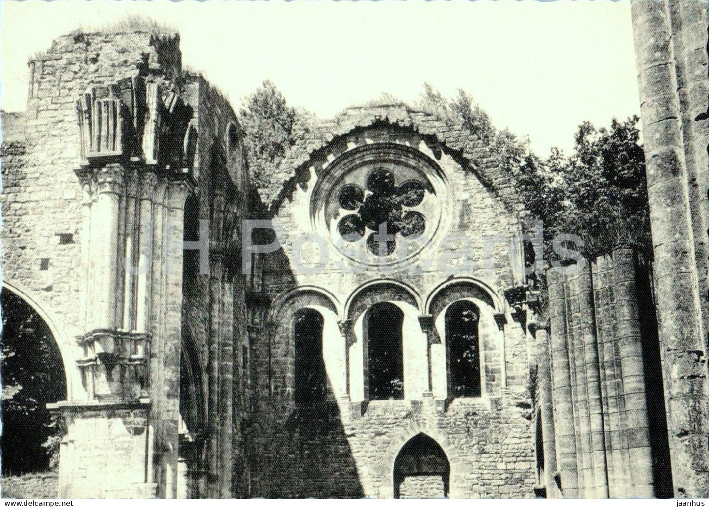 Abbaye N.-D. D'Orval - Rosace de l'ancienne eglise - rose window of the former church - old postcard - Belgium - unused - JH Postcards