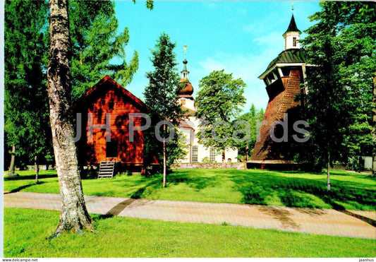 Leksands Kyrka och Klockstapeln - Leksand - Dalarna - bell tower - church - 1 - D-16-58 - Sweden - unused - JH Postcards
