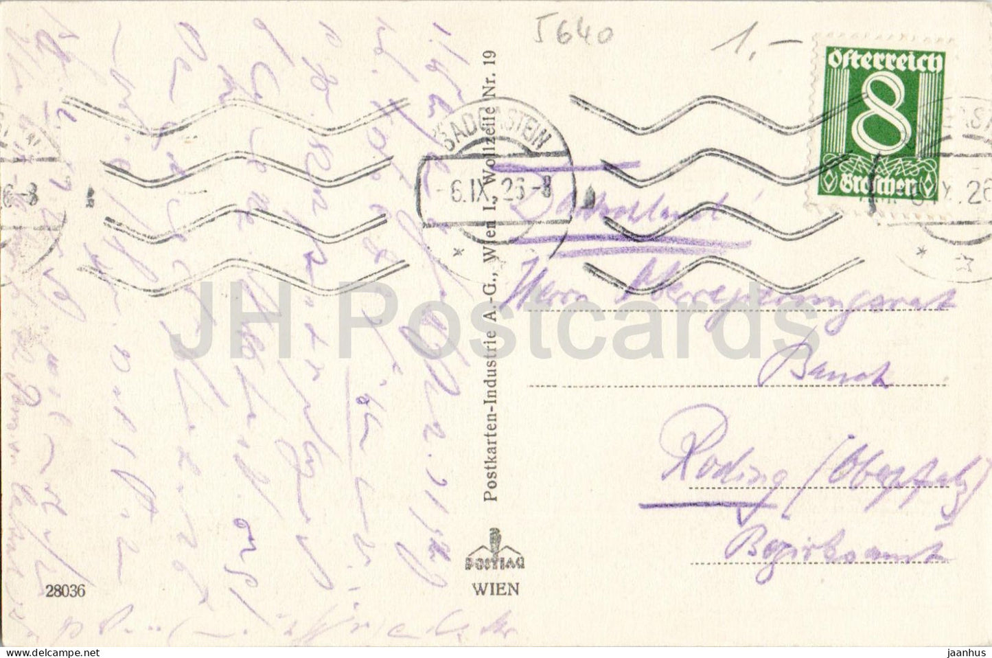 Badgastein - Bad Gastein - Vue avec église et montagnes - N° 28036 - Carte postale ancienne - 1926 - Autriche - oblitéré 