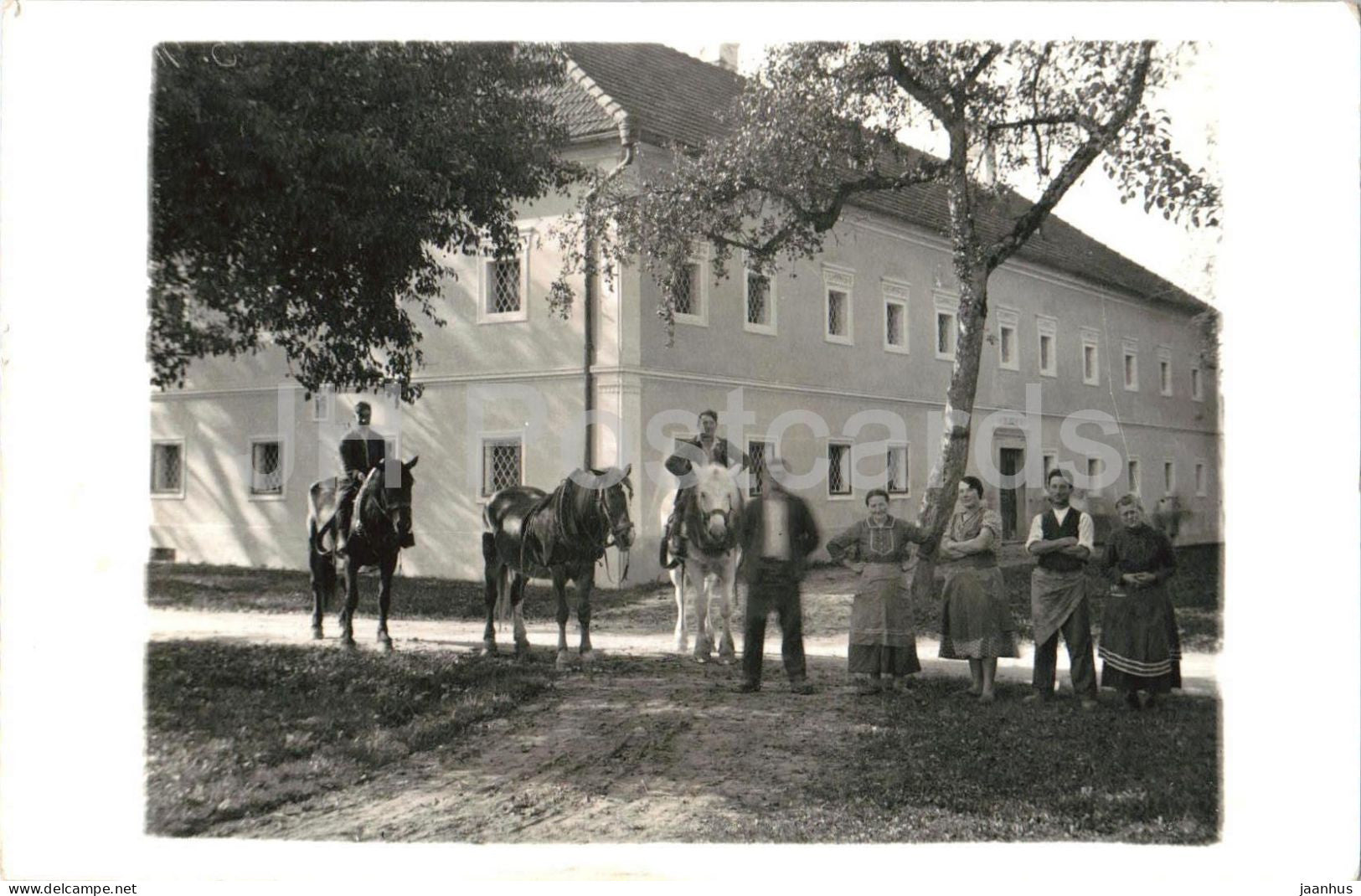 Lambach ? - Wels - Stift Lambach Meierhof ? - building - people - horse - photo - old postcard - Austria - used - JH Postcards
