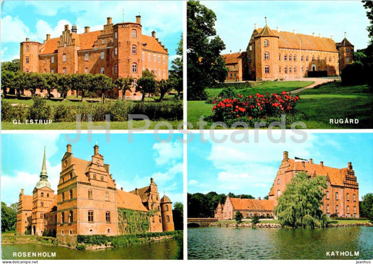 Djurslands Herregarde - Gl Estrup - Rugard - Rosenholm - Katholm - castle - multiview - 512 - Denmark - unused - JH Postcards