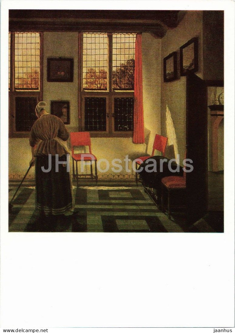 painting by Pieter Janssens Elinga - Room in a Dutch House - Dutch art - 1988 - Russia USSR - unused - JH Postcards