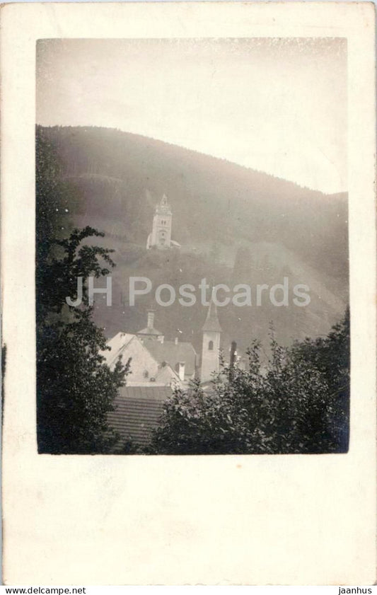 Eisenerz - Pfarrkirche und Schloss - 123911 - photo - old postcard - 1921 - Austria - used - JH Postcards