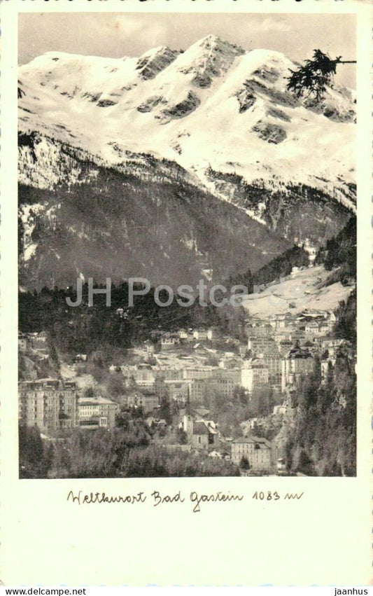 Weltkurort Bad Gastein 1083 m - Mountain town view - Radhausberg - old postcard - 1937 - Austria - used - JH Postcards