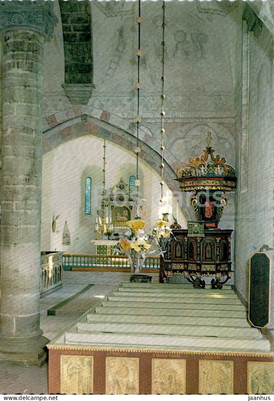 Gothems Kyrka - Gothem - interior -  - Sweden - unused - JH Postcards