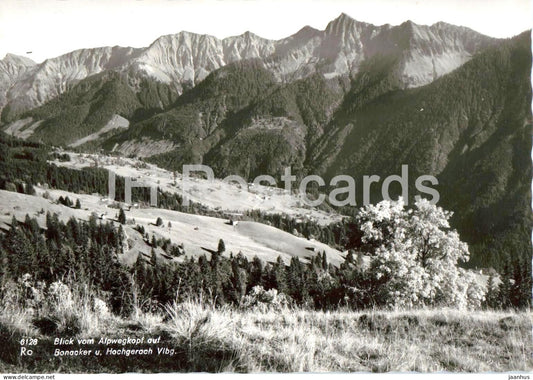 Blick vom Alpwegkopf auf Bonacker und Hochgerach - Vorarlberg - mountain panorama 6128 - old postcard - Austria - unused - JH Postcards