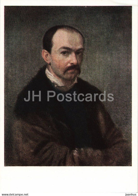 painting by Pavel Fedotov - Self portrait - Russian art - 1965 - Russia USSR - unused - JH Postcards