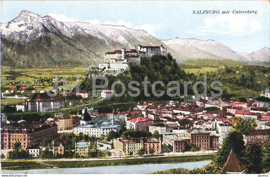 Salzburg mit Untersberg - Salzburg landscape - 4141 - old postcard - 1927 - Austria - used - JH Postcards