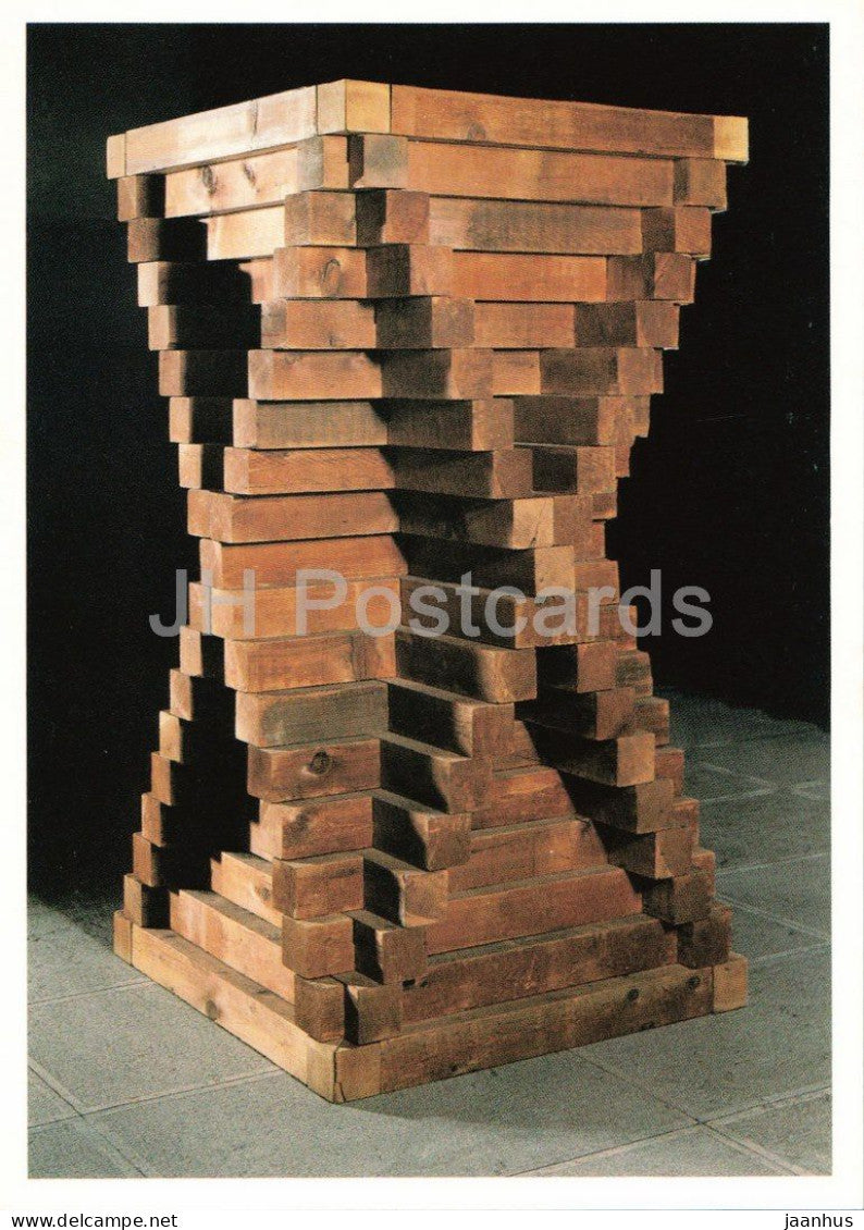 sculpture by Carl Andre - Cedar Piece - American art - US art - 1981 - Switzerland - unused - JH Postcards