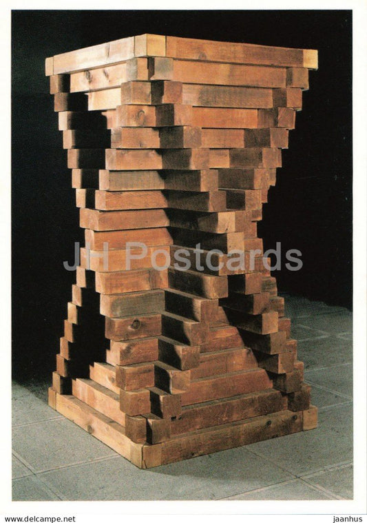 sculpture by Carl Andre - Cedar Piece - American art - US art - 1981 - Switzerland - unused - JH Postcards