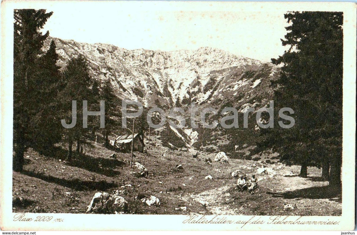 Rax 2009 m - Halterhutten auf der Siebenbrunnwiese - 21504 - old postcard - 1922 - Austria - unused - JH Postcards