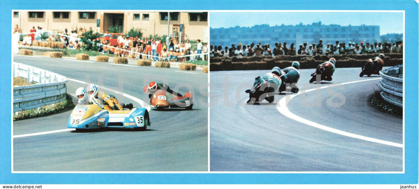 Road Racing I - Cornering motorcycles on street race - motorbike - racing motorsport - Czech Republic - unused - JH Postcards