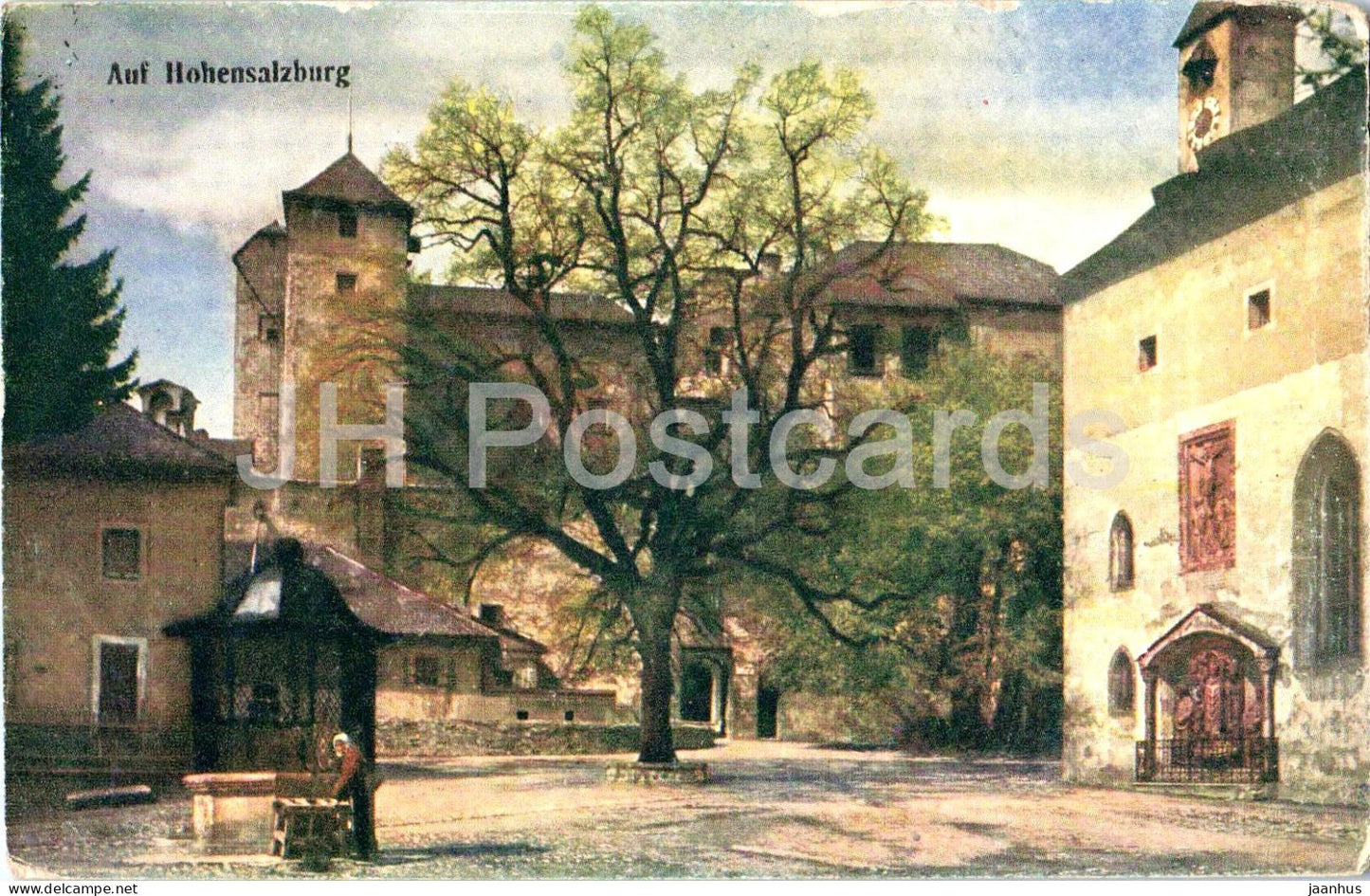 Salzburg - Festung Hohensalzburg - Auf Hohensalzburg - Schlosshof - illustration - old postcard - 1931 - Austria - used - JH Postcards