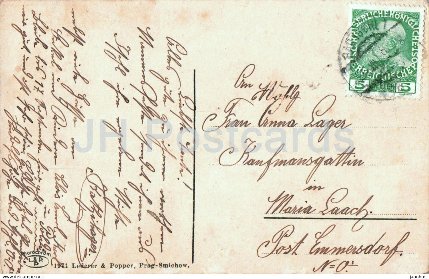 Bad Ischl - River and Town Panorama - No. 1971 - old postcard - Austria - used