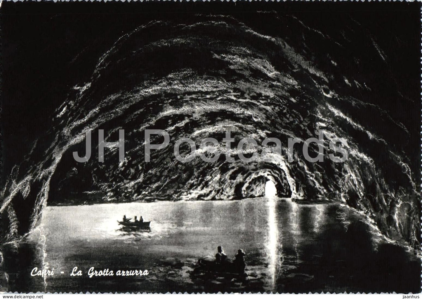 Capri - La Grotta Azzurra - Blue Grotto - cave - boat - 8070 - old postcard - Italy - unused - JH Postcards