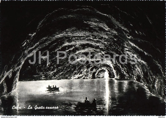 Capri - La Grotta Azzurra - Blue Grotto - cave - boat - 8070 - old postcard - Italy - unused - JH Postcards