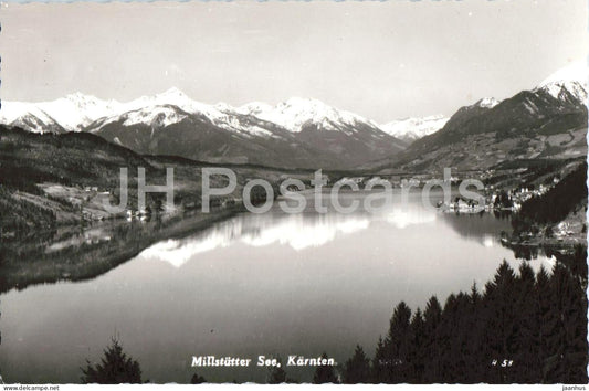 Millstatter See Karnten - lake panorama - mountains - 58 - old postcard - Austria - unused - JH Postcards