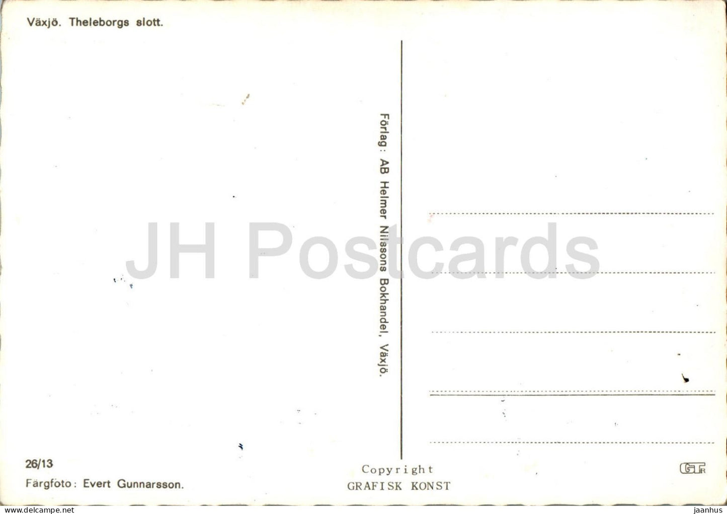 Vaxjo - Theleborgs Slott - castle - 26/13 - Sweden - unused