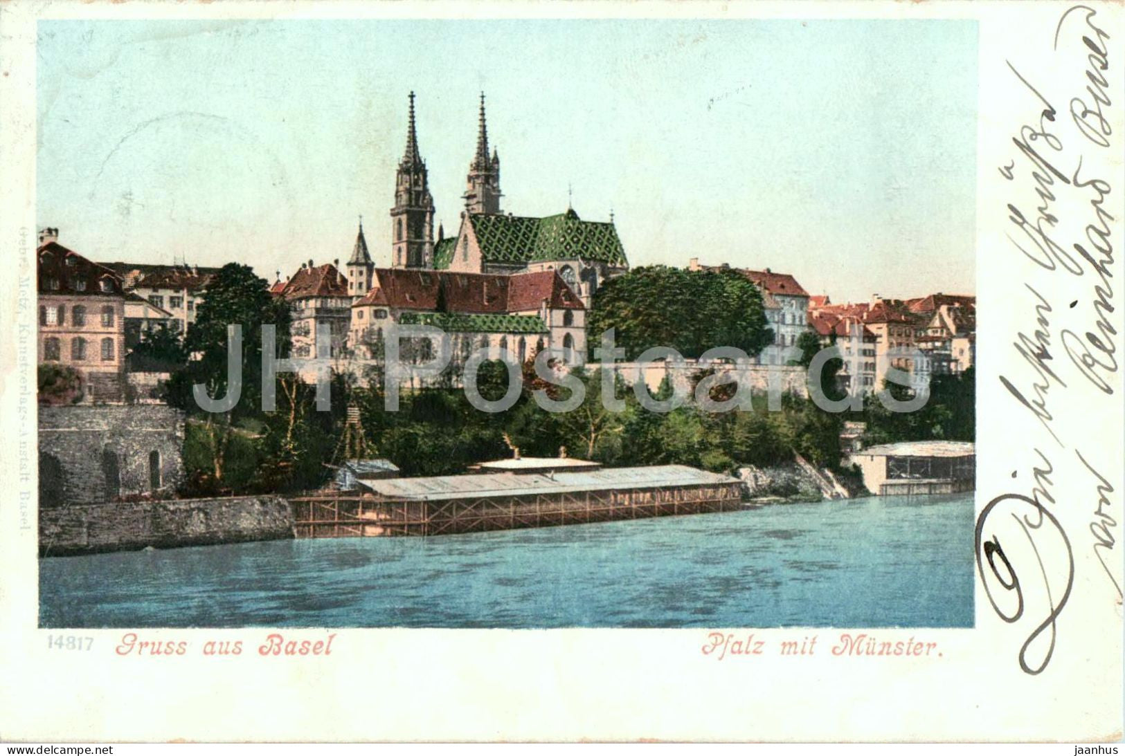 Gruss aus Basel - Pfalz mit Munster - 14817 - old postcard - 1900 - Switzerland - used - JH Postcards