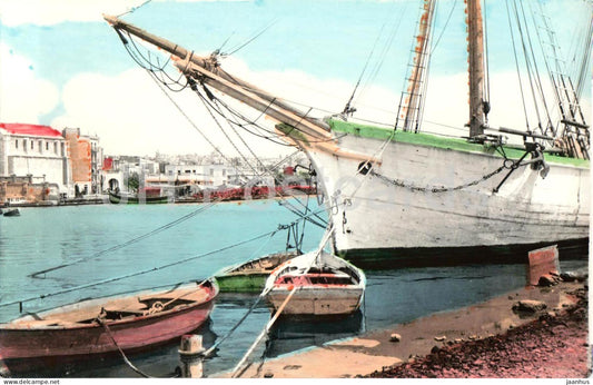 Tarragona - Un detalle del puerto - Detail of the port - harbour boats sailing ship - 59 - old postcard - Spain - unused - JH Postcards